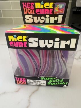 Nice Cube Swirl Stress Toy - Nice Doh Cube in Purple Multicolor